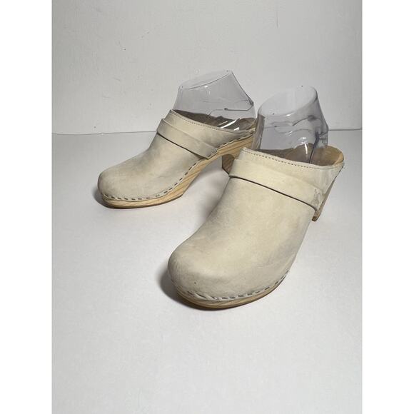 Sandgrens EUC Sand Nubuck Light Base Maya 3" Heel Clog Mule Shoe 40 EU 9-9.5 US - Picture 2 of 10